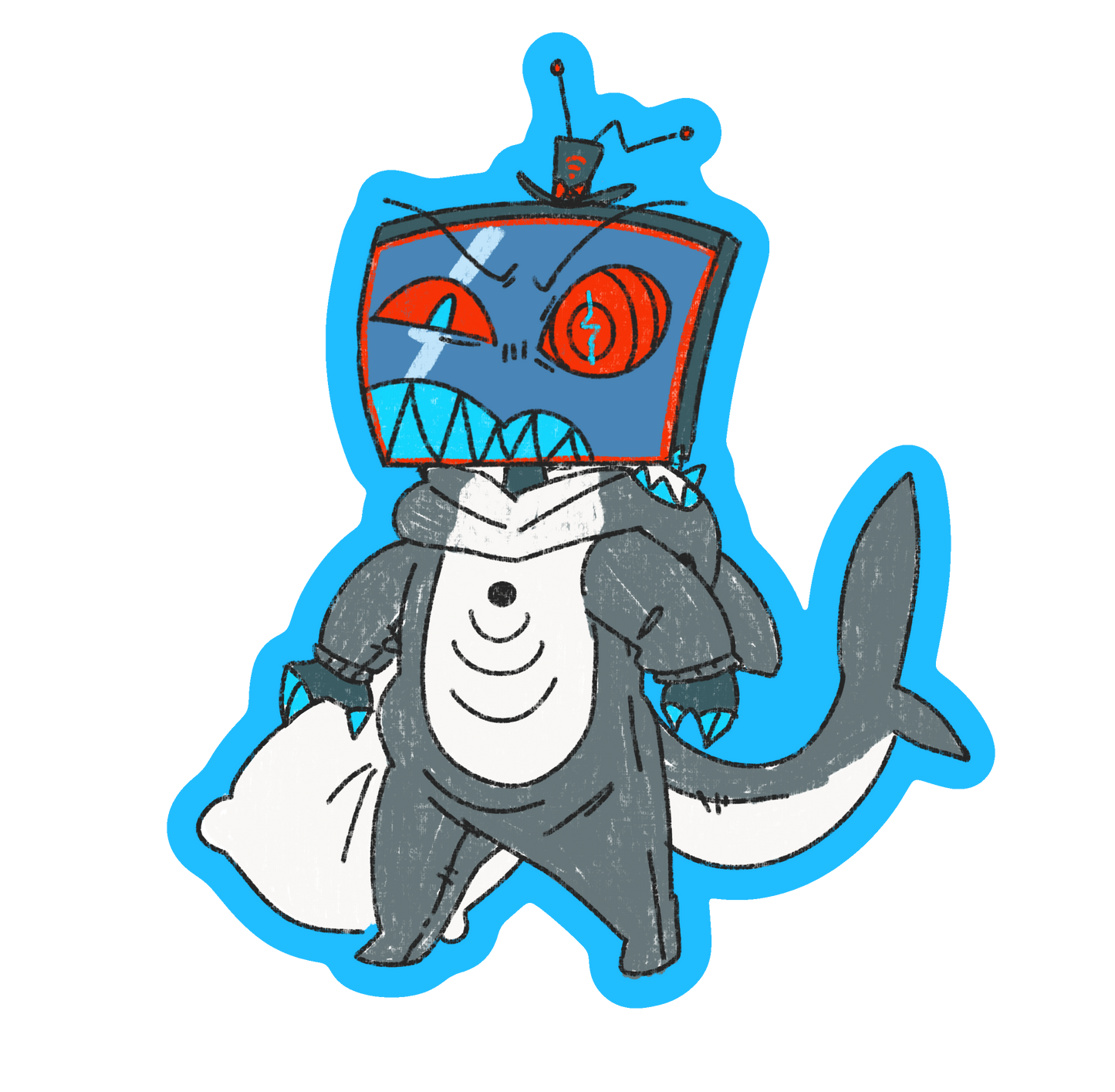 Shark Onesie Vox - Hazbin Hotel - 3” Vinyl Sticker