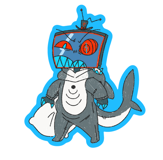 Shark Onesie Vox - Hazbin Hotel - 3” Vinyl Sticker